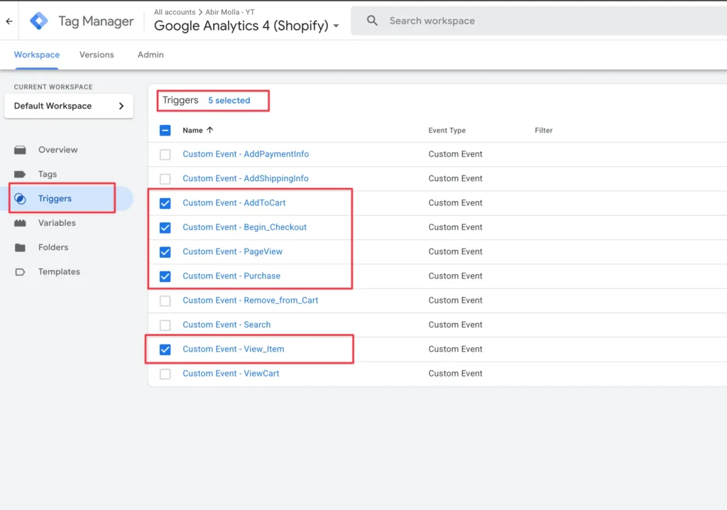 Triggers tell GTM when to fire a tag