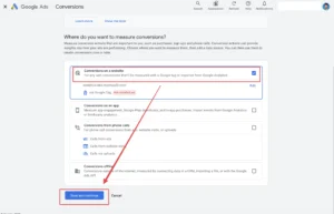 Select Website as your conversion source