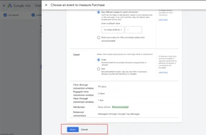 Continue with all Google Ads settings